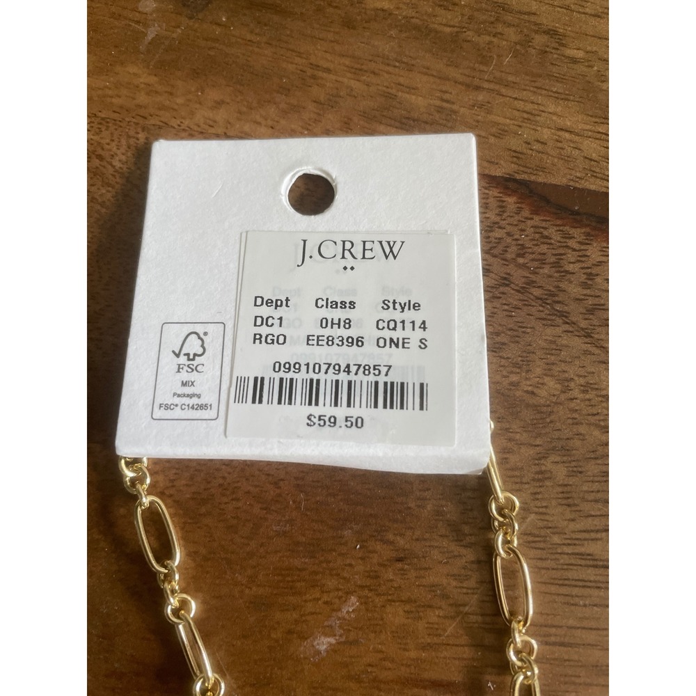 J.Crew Gold Tone Paperclip Chain Charm Necklace Celestial Heart Star CQ114 NEW - Picture 3 of 5
